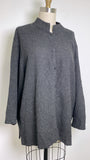 Eileen Fisher Black Button Front Top, 3X