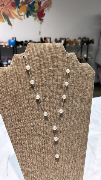 Silver Pearl Choker Necklace