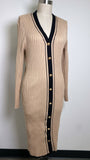 Almost Famous Tan/Black Fitted Dress, XL