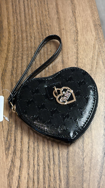 Juicy Couture Black Heart Wristlet, 5"x5"