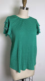 New Adrianna Papell Green Pleated Top, S
