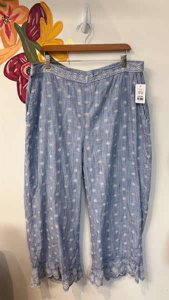 Tantrums Blue Wide Leg Pants, XXL