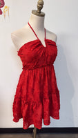 New How Very Loved Red Halter Dress, S
