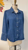Velvet Heart Denim Snap Front Top, M