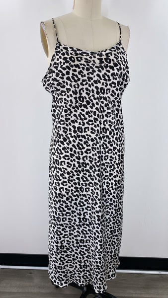 A New Day Black Animal Print Dress, L
