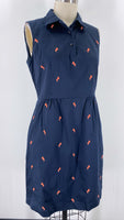 Brooks Brothers Navy Bird Print Dress, 8