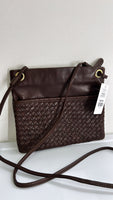 Margot Brown Leather Crossbody Bag, 9"x8"