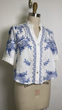 THML White/Blue Top, L