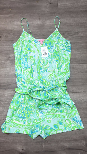 Lilly Pulitzer Green Belted Romper, S