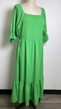 Michelle McDowell Green Smocked Dress, L