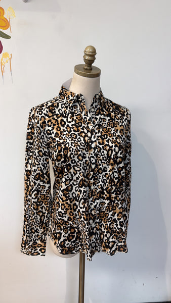 Talbots Animal Print Top, S Petite