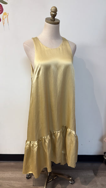 New Friends Fashion Gold Organic Linen Dress, L
