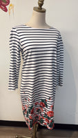Joules White/Navy Stripe Dress, 10
