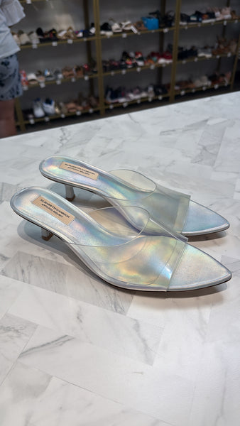 Elizabeth Damrich Silver/Clear Antonio Melani Kitten Heel, 7