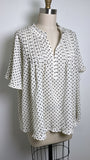 Rose + Olive White/Black Polka Dot Top, 1X