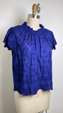 Jennifer & Grace Blue Eyelet Top, XL