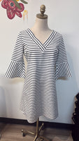 Skies Are Blue White/Navy Stripe Dress, XS