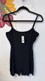Skims Black Rib Knit Onesie, M