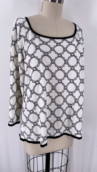Talbots White/Black Top, XL