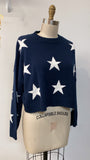 Moon & Madison Blue Star Sweater, S