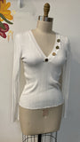 Topshop White Fitted Sweater, M