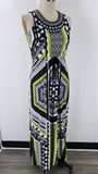 NY Collection Black/Green Dress, XS Petite