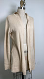 Marled Cream Hooded Sweater, M