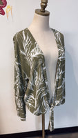 Blu Pepper Green Tie Front Top, S