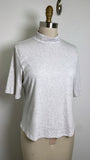 Athleta Gray Rib Knit Mock Neck Top, XL