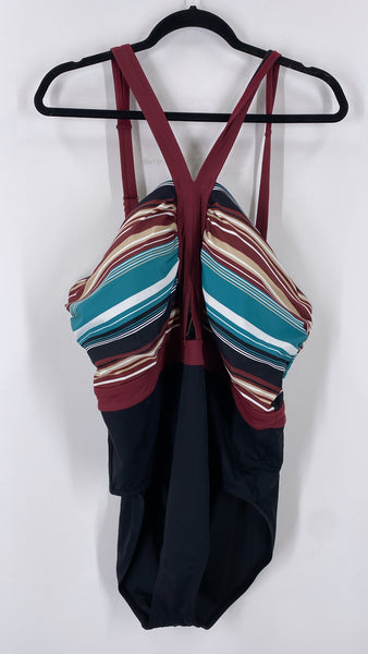 Coastal Blue One Piece Swimsuit, 2X