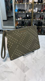 Michael Kors Green Grommet Wristlet Clutch, 9.25"x6.5"