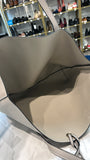 Gray Faux Leather Tote Bag, 18"x11.5"