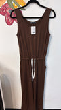 Pretty Garden Brown 26" Inseam Jumpsuit, M