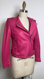 The Eighty Twenty Pink Genuine Lamb Leather Jacket, S