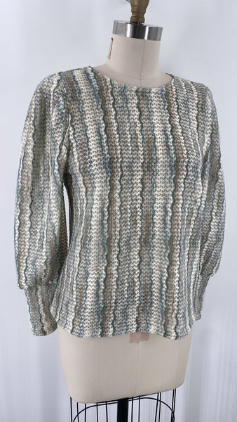New Skies Are Blue Hazel Printed Crochet Top, S (retail $62)