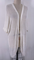 Viola White Open Stitch Cardigan, S