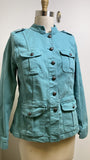 Talbots Green Denim Jacket, M