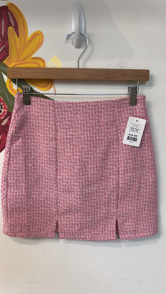 Blue Rain x Francesca's Pink Boucle Skirt, XS