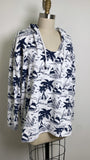 Talbots Blue Sailboat Hooded Sweatshirt, 2X