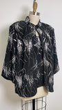 Alex Evenings 2pc Black with Silver Sequins Top + Jacket, 2X