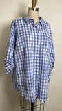 Foxcroft Blue Gingham Top, 20W