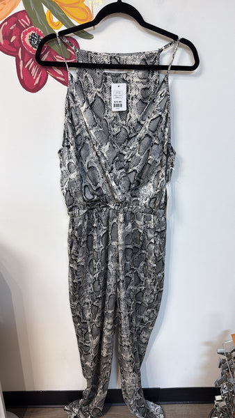 New Bishop + Young  Wild Thing Snake Print Jumpsuit, L (retail $109)