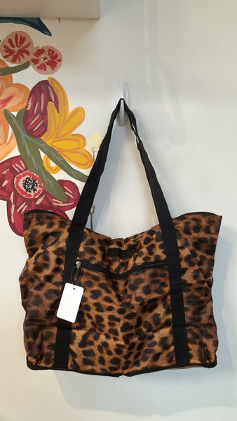 Chico's Animal Print Foldable Tote Bag, 16"x12"