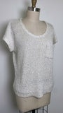 Forever 21 White Sequin Sweater, M