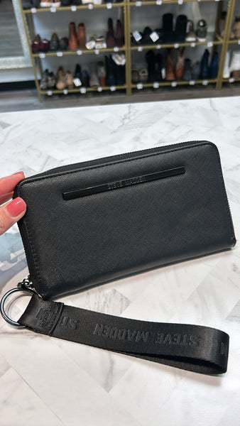 Steve Madden Black Wristlet, 8"x4.5"