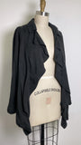 Anna Cai Open Front Black Lyocell Jacket, XL
