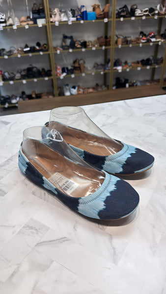 Lucky Brand Blue Tie Dye Flats, 8.5