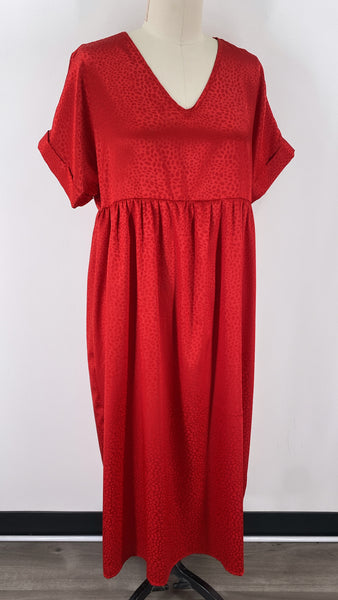 Zig Zag Stripe Red Dress, M