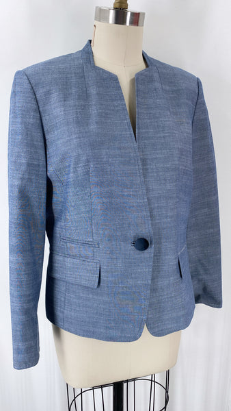 Kasper Blue Blazer Jacket, 12 Petite