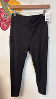 Pop Fit Black Pocket Athletic Leggings, L